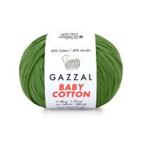 Пряжа - Турция - Gazzal - Baby Cotton - Gazzal Baby Cotton 3449 зеленый  Gazzal Baby Cotton 3449 зеленый