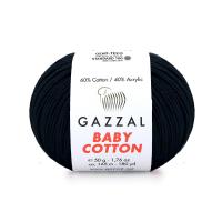 Пряжа - Турция - Gazzal - Baby Cotton - Gazzal Baby Cotton 3433 черный  Gazzal Baby Cotton 3433 черный