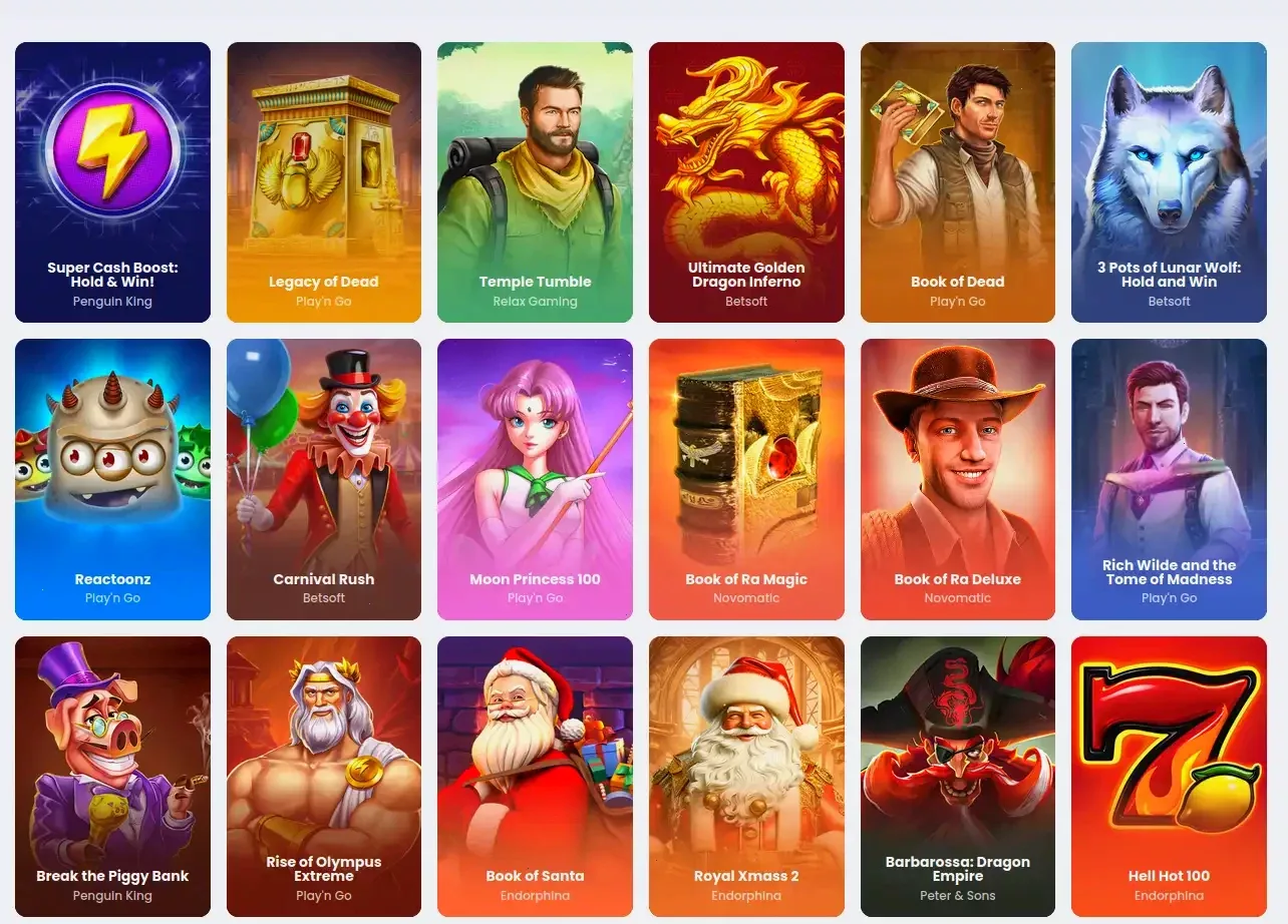Игровой интерфейс казино Пинко