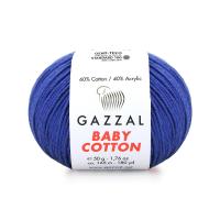Пряжа - Турция - Gazzal - Baby Cotton - Gazzal Baby Cotton 3421 синий  Gazzal Baby Cotton 3421 синий