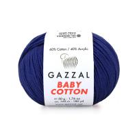 Пряжа - Турция - Gazzal - Baby Cotton - Gazzal baby cotton 3438 темно-синий  Gazzal baby cotton 3438 темно-синий