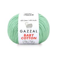 Пряжа - Турция - Gazzal - Baby Cotton - Gazzal Baby Cotton 3425 салатовый  Gazzal Baby Cotton 3425 салатовый