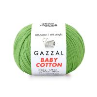 Пряжа - Турция - Gazzal - Baby Cotton - Gazzal Baby Cotton 3448 зелень  Gazzal Baby Cotton 3448 зелень