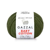 Пряжа - Турция - Gazzal - Baby Cotton - Gazzal Baby Cotton 3463 болотный  Gazzal Baby Cotton 3463 болотный