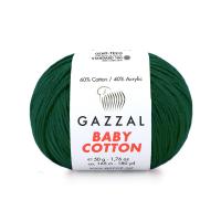 Пряжа - Турция - Gazzal - Baby Cotton - Gazzal Baby Cotton 3467 изумруд  Gazzal Baby Cotton 3467 изумруд