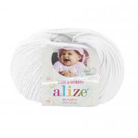 Пряжа - Турция - ALIZE - Baby Wool - Alize Baby Wool 55 белый  Alize Baby Wool 55 белый