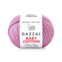 Пряжа - Турция - Gazzal - Baby Cotton - Gazzal Baby Cotton 3422 светло-сиреневый  Gazzal Baby Cotton 3422 светло-сиреневый