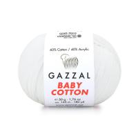 Пряжа - Турция - Gazzal - Baby Cotton - Gazzal Baby Cotton 3432 белоснежный  Gazzal Baby Cotton 3432 белоснежный