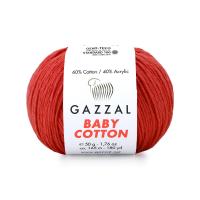 Пряжа - Турция - Gazzal - Baby Cotton - Gazzal Baby Cotton 3418 алый  Gazzal Baby Cotton 3418 алый