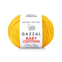 Пряжа - Турция - Gazzal - Baby Cotton - Gazzal Baby Cotton 3417 ярко-желтый  Gazzal Baby Cotton 3417 ярко-желтый