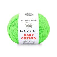 Пряжа - Турция - Gazzal - Baby Cotton - Gazzal Baby Cotton 3427 салат  Gazzal Baby Cotton 3427 салат