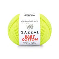 Пряжа - Турция - Gazzal - Baby Cotton - Gazzal Baby Cotton 3462 ярко-салатовый  Gazzal Baby Cotton 3462 ярко-салатовый