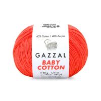 Пряжа - Турция - Gazzal - Baby Cotton - Gazzal Baby Cotton 3459  яркий оранж  Gazzal Baby Cotton 3459  яркий оранж
