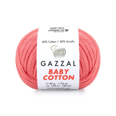Пряжа - Турция - Gazzal - Baby Cotton - Gazzal Baby Cotton 3435 коралл  Gazzal Baby Cotton 3435 коралл