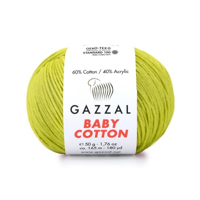 Пряжа - Турция - Gazzal - Baby Cotton - Gazzal Baby Cotton 3457 сельдерей  Gazzal Baby Cotton 3457 сельдерей