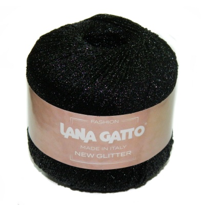 Пряжа - Италия - Lana Gatto - New Glitter - Lana Gatto New Glitter 8591 чёрный  Lana Gatto New Glitter 8591 чёрный