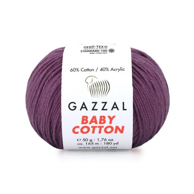Пряжа - Турция - Gazzal - Baby Cotton - Gazzal Baby Cotton 3441 фиолет  Gazzal Baby Cotton 3441 фиолет