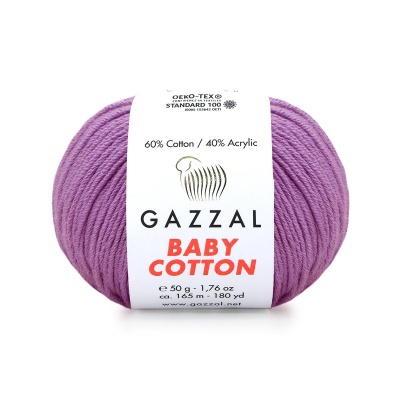 Пряжа - Турция - Gazzal - Baby Cotton - Gazzal Baby Cotton 3414 ягодный  Gazzal Baby Cotton 3414 ягодный