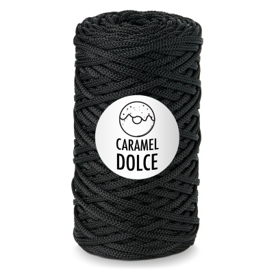 Трикотажная пряжа, макраме и пр - Трикотажный шнур DOLCE Caramel 4 мм - Трикотажный шнур  Caramel DOLCE  Блэк  Трикотажный шнур  Caramel DOLCE  Блэк
