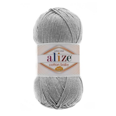 Пряжа - Турция - ALIZE - Alize Cotton Baby Soft 21 серый  Alize Cotton Baby Soft 21 серый