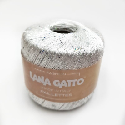 Пряжа - Италия - Lana Gatto - Pailettes - Lana Gatto Paillettes 8599 серебро  Lana Gatto Paillettes 8599 серебро